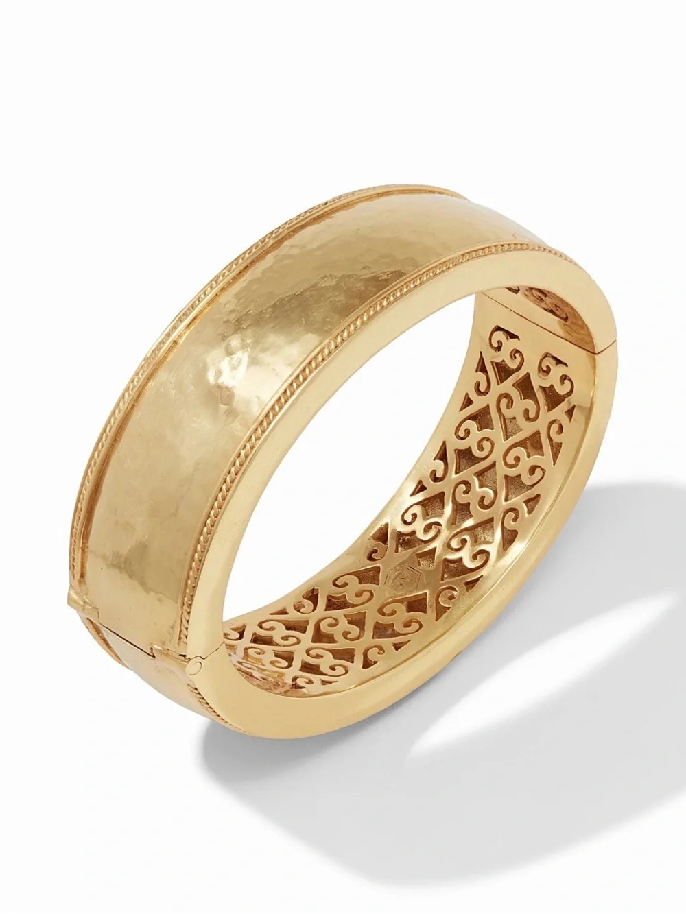 Julie Vos Cannes Statement Hinge Bangle Gold NWT 24K Gold Plated